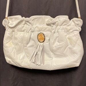 Vintage Mimo Sacs White Textured Leather Bag